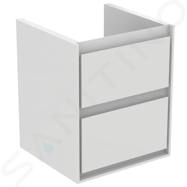 Ideal Standard Connect Air - Petite armoire lavabo 430x402x517 mm, laque blanche brillante/blanche mate E1608B2