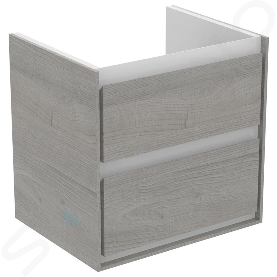 Ideal Standard Connect Air - Mobiletto sottolavabo 53x41x52 cm, rovere grigio/bianco laccato opaco E1606PS