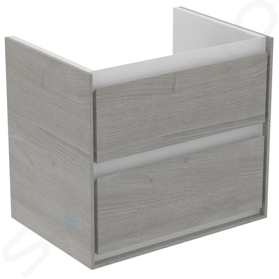 Ideal Standard Connect Air - Mobiletto sottolavabo 58x41x52 cm, rovere grigio/bianco laccato opaco E1605PS