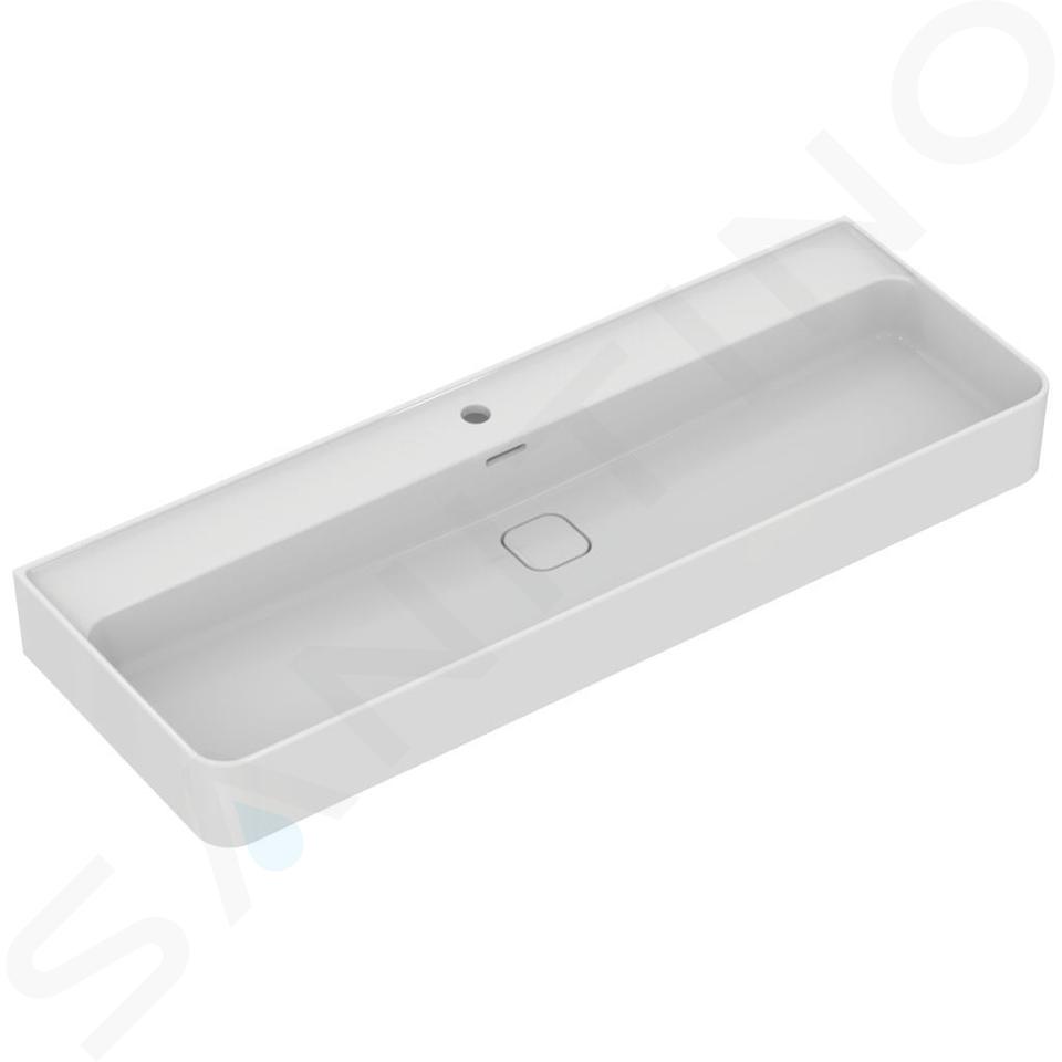 Ideal Standard Strada II - Lavabo 120x43 cm, con rebosadero, con orificio para grifo, con Ideal Plus, blanco T3006MA