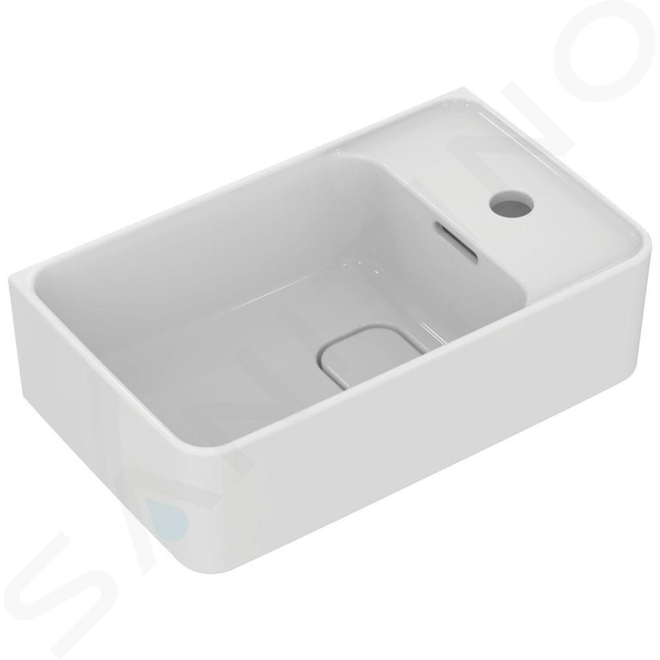Ideal Standard Strada II - Umývátko 45x27 cm, s přepadem, otvor pro baterii vpravo, s Ideal Plus, bílá T2994MA
