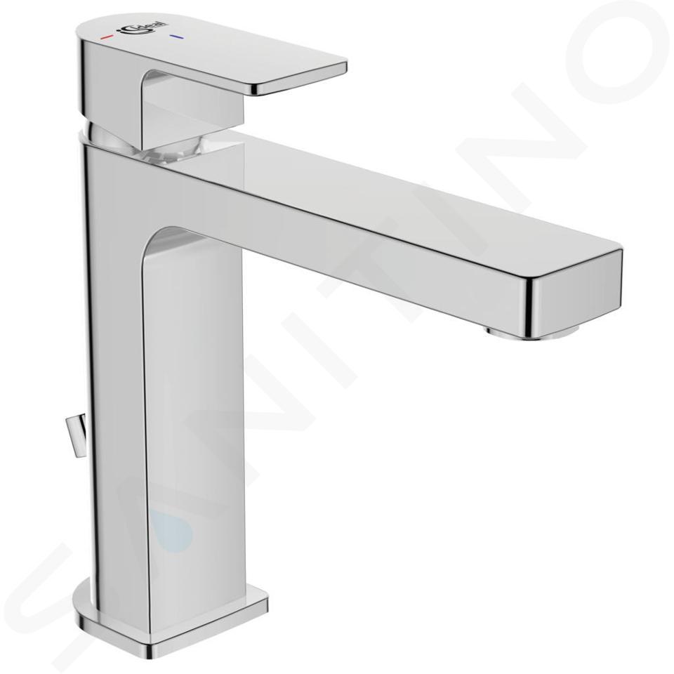 Ideal Standard Edge - Miscelatore da lavabo Grande Slim, con sistema di scarico, BlueStart, cromato A7107AA