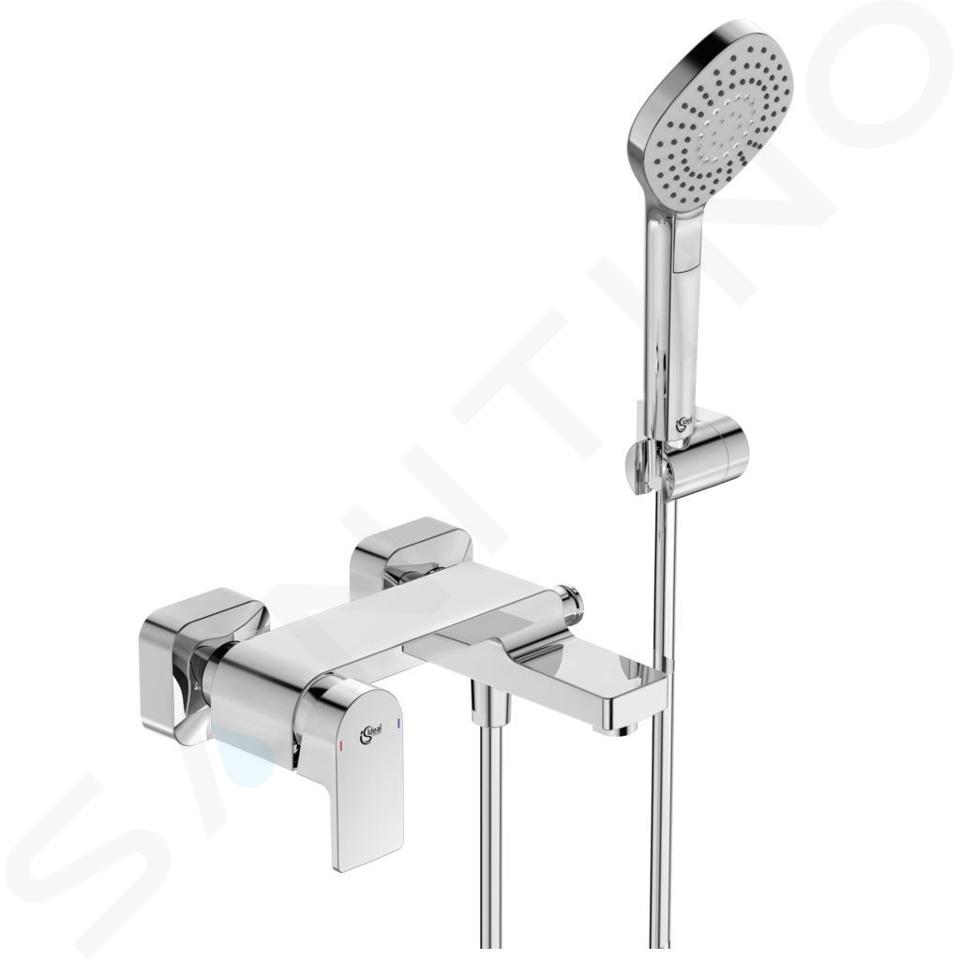 Ideal Standard Edge - Grifo de bañera de pared con accesorios de ducha, cromo A7122AA