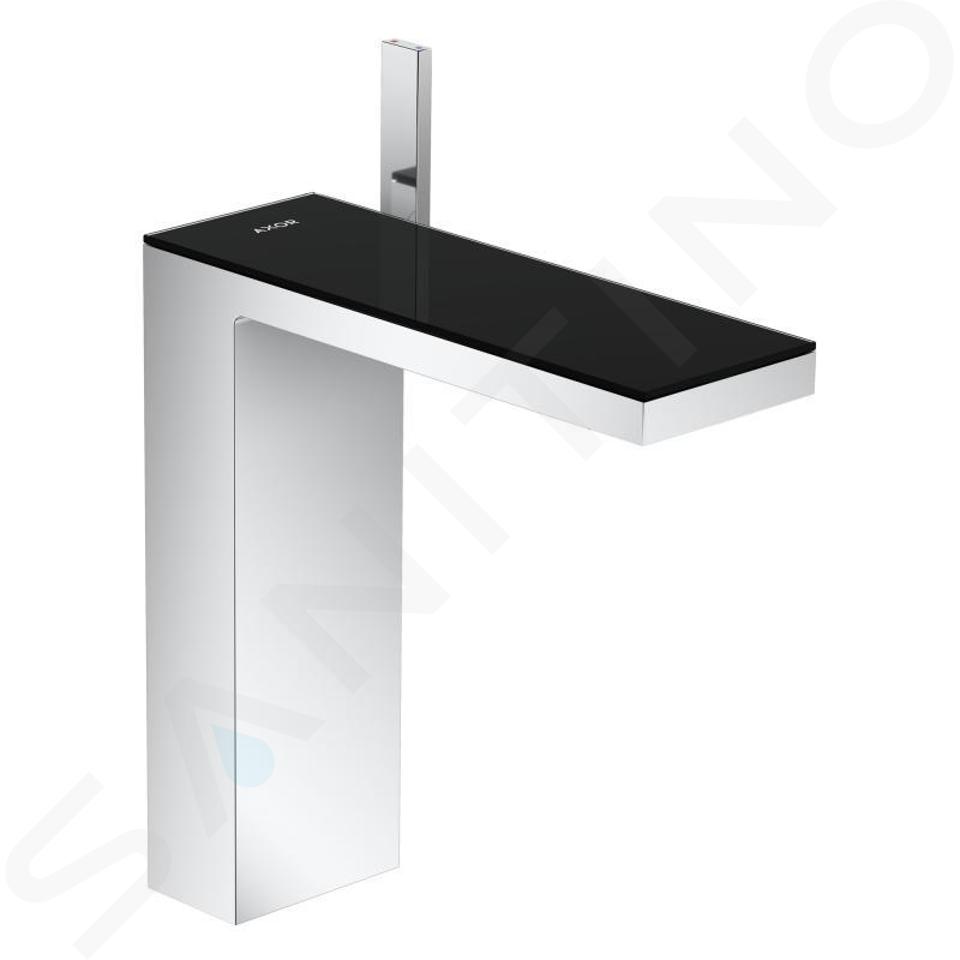 Axor MyEdition - Grifo de lavabo con desagüe Push-Open, cromo/vidrio negro 47020600