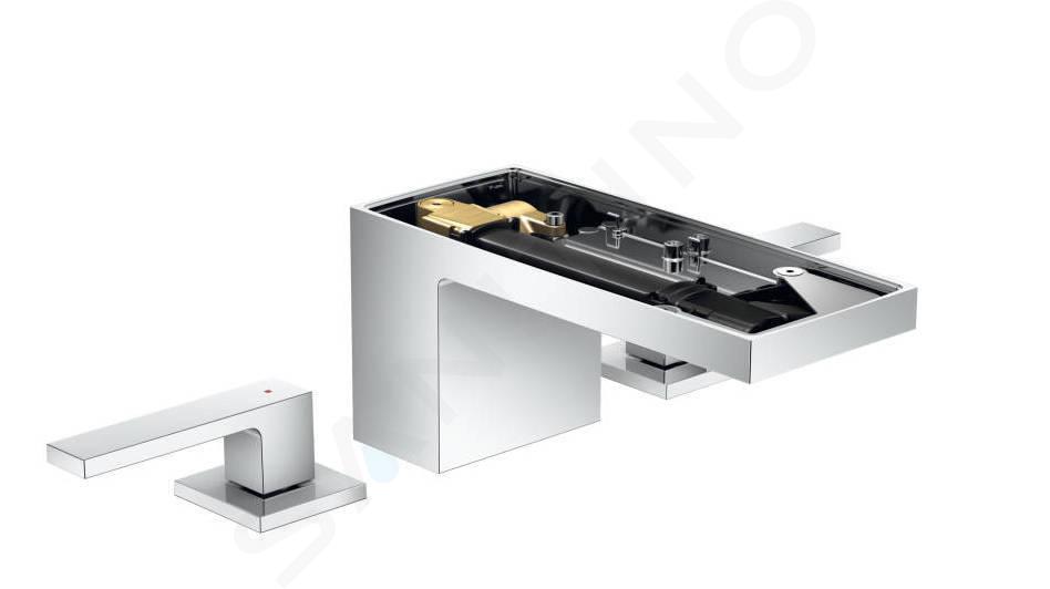 Axor MyEdition - Grifo de 3 orificios para lavabo con desagüe Push-Open, cromo/sin placa 47052000