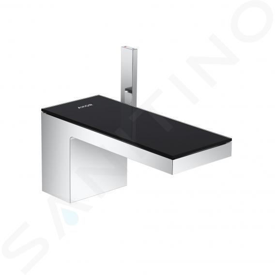 Axor MyEdition - Grifo de lavabo con desagüe Push-Open, cromo/vidrio negro 47010600