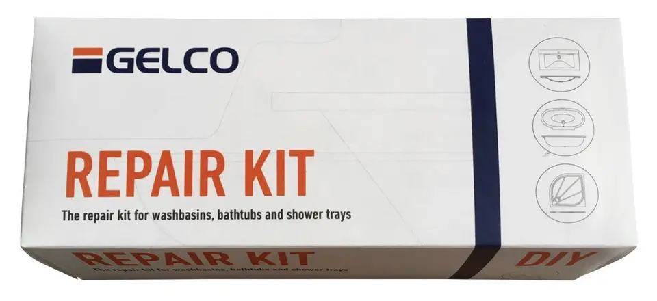 Gelco - Kit di riparazione per scanalature più profonde in marmo fuso REPAIR SET