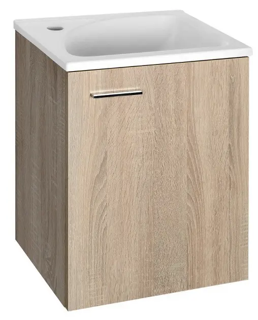 Aqualine Keramia Fresh - Umývadlová skrinka 40 cm × 50 cm × 32 cm, dub platin 51048DP