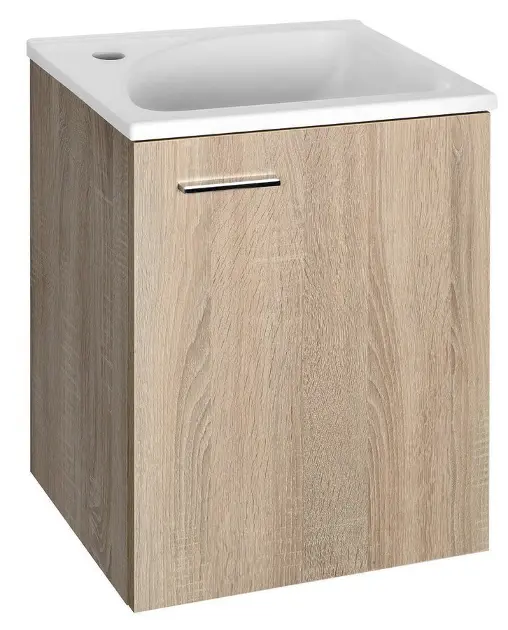 Aqualine Keramia Fresh - Wastafelmeubel 40x50x32 cm, eiken platinum 51048DP