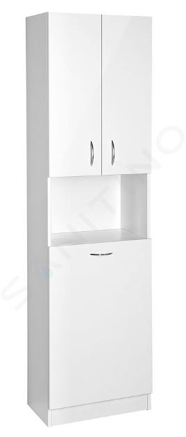 Aqualine Simplex Eco - Armario con cesta 500x1800x300 mm, blanco mate SIME510