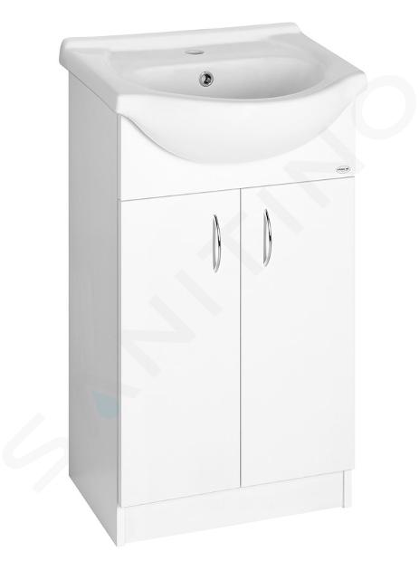 Aqualine Simplex Eco - Armoire avec lavabo 470x835x290 mm, blanc SIME500