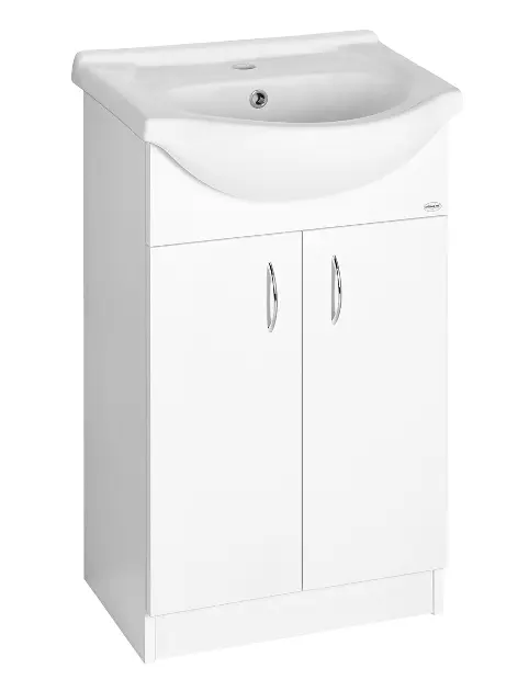 Aqualine Simplex Eco - Wastafelonderkast inclusief wastafel 53x84x31 cm, wit mat SIME550