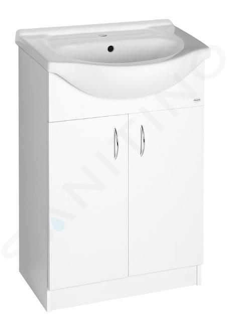 Aqualine Simplex Eco - Umyvadlová skříňka včetně umyvadla 567x835x307 mm, bílá mat SIME600