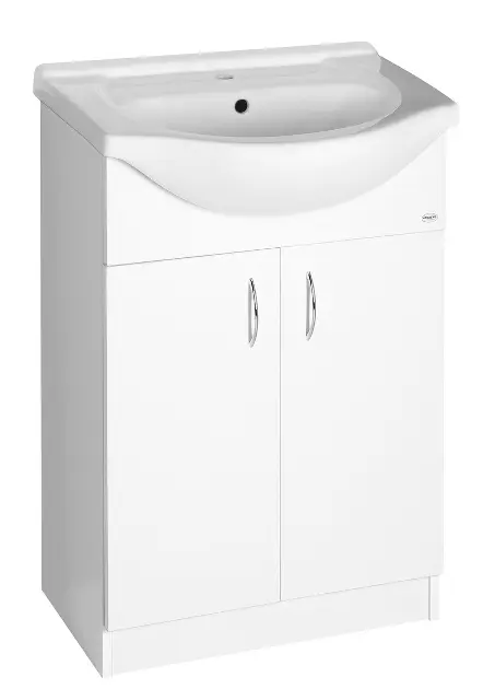 Aqualine Simplex Eco - Wastafelonderkast inclusief wastafel 57x84x31 cm, wit mat SIME600