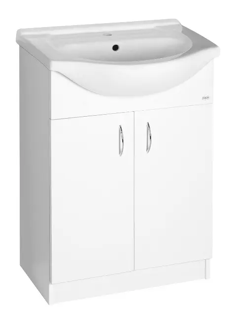 Aqualine Simplex Eco - Wastafelonderkast inclusief wastafel 63x84x31 cm, wit mat SIME650