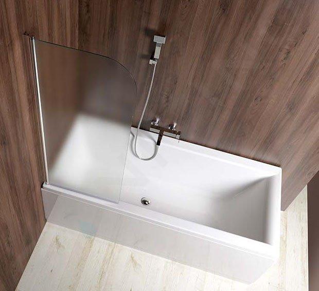 Aqualine Vilma - Badscherm 600x1400 mm, links, glas BRICK AQ6018L