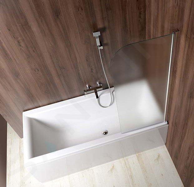 Aqualine Vilma - Vaňová zástena, 60x140 cm, pravá, sklo BRICK AQ6018P