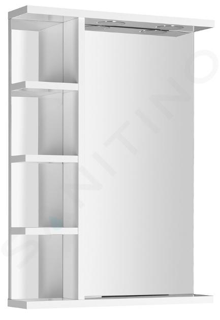 Aqualine Zoja - Tükör LED világítással 500x700x120 mm, fehér színben KO355