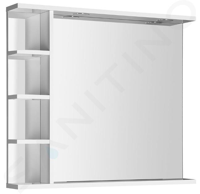 Aqualine Zoja - Spiegel mit LED-Beleuchtung 800x700x120 mm, weiß KO350