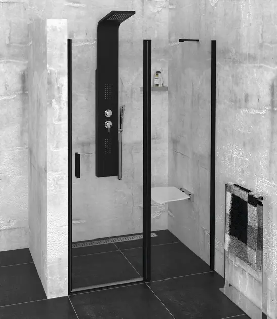 Levně Polysan Zoom Line - Sprchové dveře Black 130 cm, čiré sklo ZL1313B