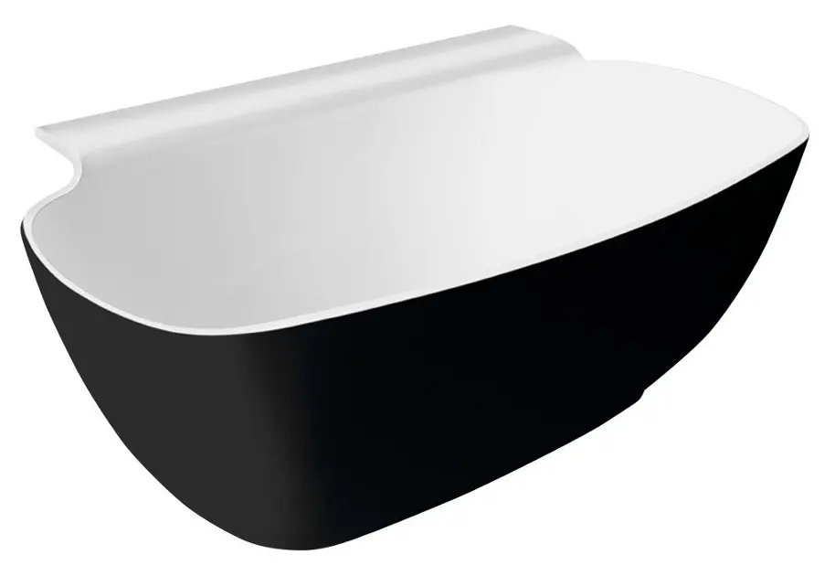 Polysan - Nigra samostojeća kada, 158 x 80 x 59 cm, crna/bijela 72975