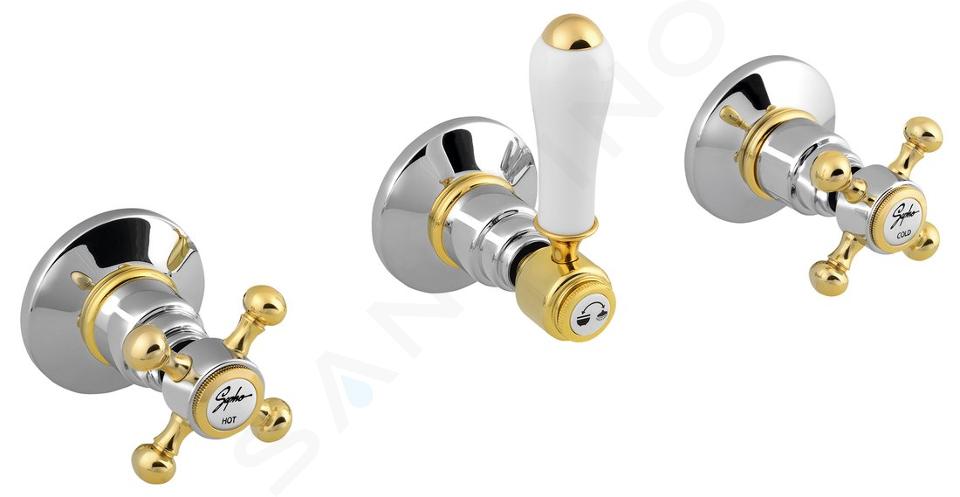 Sapho Reitano Rubinetteria Antea - Unterputzarmatur, für 2 Verbraucher, Chrom/Gold SET305-102