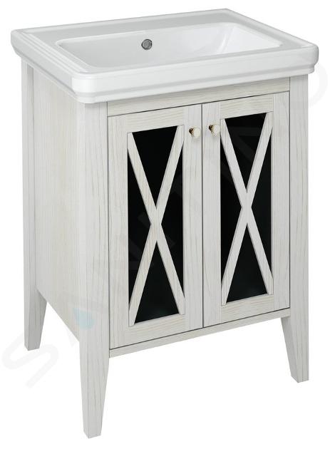 Sapho Cross - Meuble-vasque 55x81x43 cm, 2 portes, vieux blanc CR260