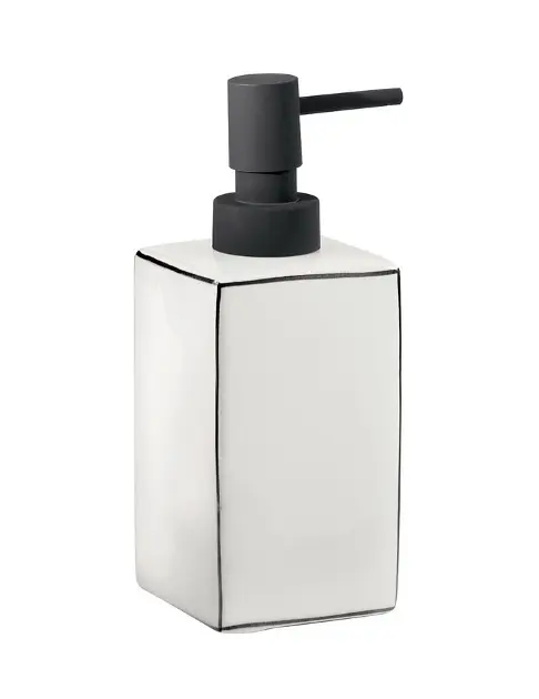 Sapho Gedy badkameraccessoires - Zeepdispenser Lucrezia, wit/zwart LC80