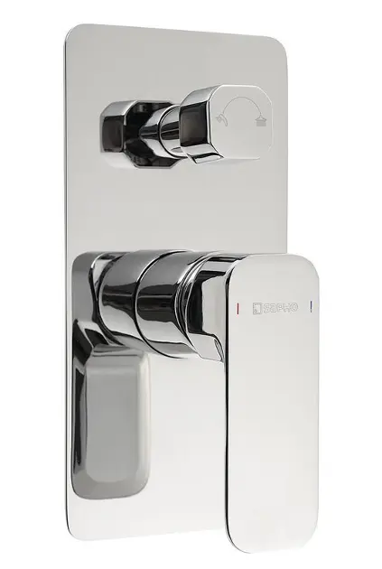 Sapho Spy - Sprchová batéria pod omietku, 2 výstupy, s prepínačom, chróm PY43