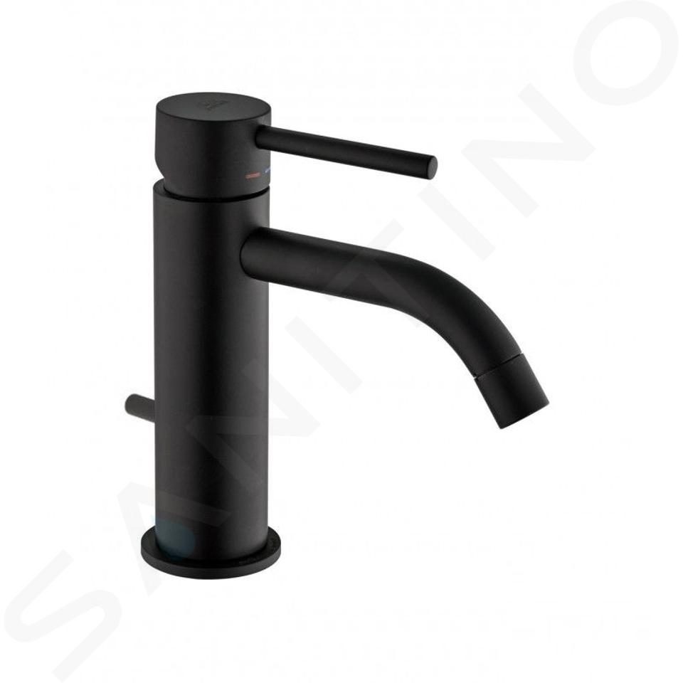 Paffoni Light - Grifo de lavabo con desagüe, negro mate LIG075NO