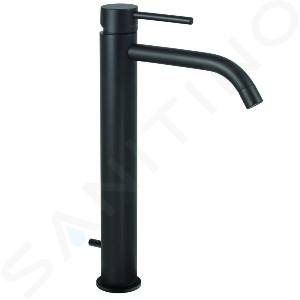 Paffoni Light - Grifo de lavabo con desagüe, negro mate LIG085NO