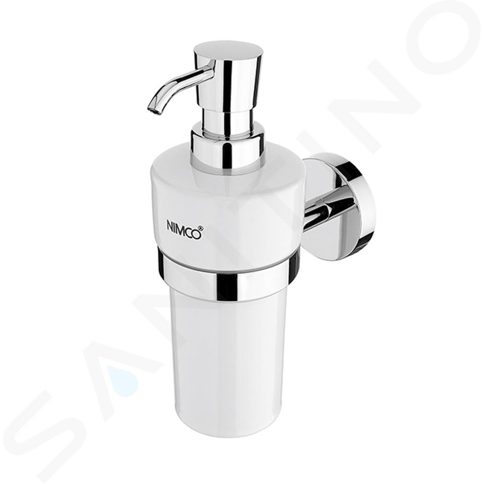 Nimco Unix - Dispensador de jabón cerámico con soporte, blanco/cromo UN 13031KN-26