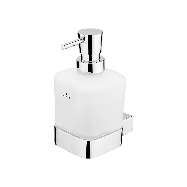 Nimco Kibo - Distributeur de savon avec support, verre mat/chrome Ki 14031C-26