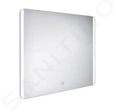 Nimco Spiegels - Spiegel in lijst met LED-verlichting, 900x700 mm, aluminium ZP 17019V