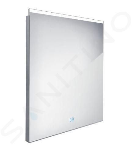 Nimco Specchi - Specchio in cornice con illuminazione LED, 60x70 cm, alluminio ZP 8002V