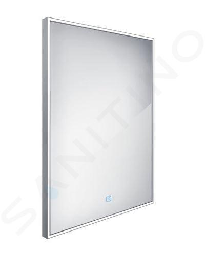 Nimco Specchi - Specchio in cornice con illuminazione LED, 600x800 mm, alluminio ZP 13002V