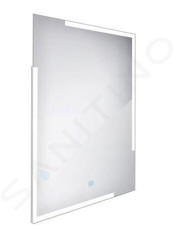 Nimco Spiegels - Spiegel in lijst met LED verlichting 60x80 cm, aluminium ZP 14002V