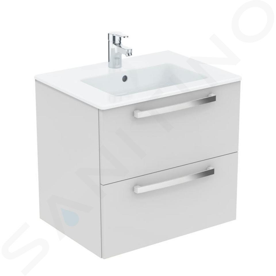 Ideal Standard Tempo - Wastafelonderkast met wastafel 610x450 mm, 2 laden, decor wit lak K2979WG