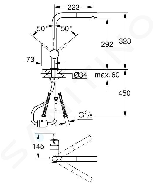 Grohe Minta - Mitigeur d'évier, chrome 32168000