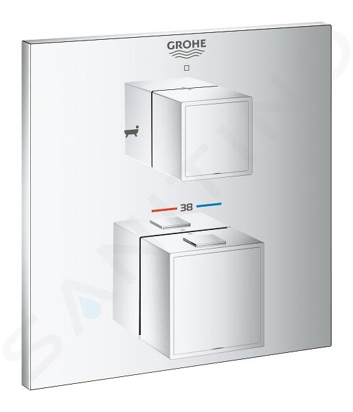 Grohe Grohtherm Cube - Miscelatore termostatico ad incasso per 2 utenze, cromato 24155000