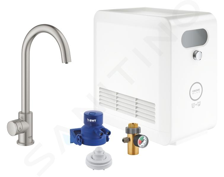 Grohe Blue Professional - Mitigeur d’évier Mono avec unité réfrigérante et filtration, supersteel 31302DC2