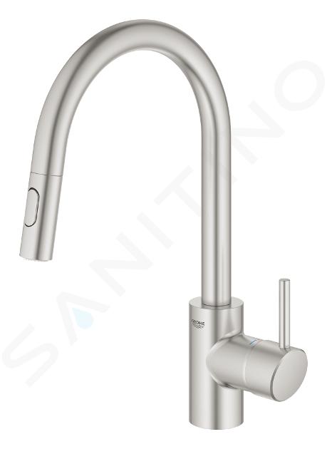 Grohe Concetto - Miscelatore per lavello con doccetta estraibile,  supersteel 31483DC2