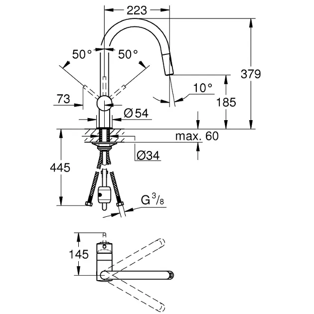 Grohe Miscelatore MINTA BOCCA U DOC.ESTR.2G - 32322002