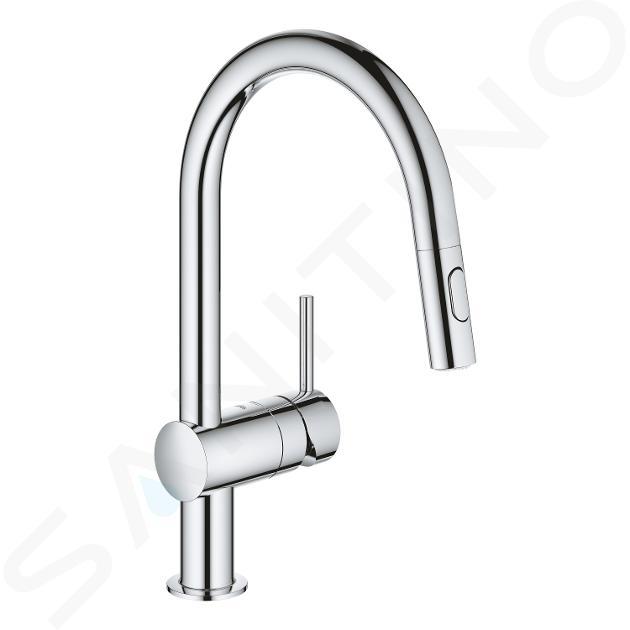 Grohe Minta - Grifo de fregadero con ducha extraíble, cromo 32321002