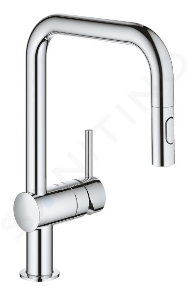 Grohe Minta - Mitigeur d’évier avec douchette extractible, chrome 32322002