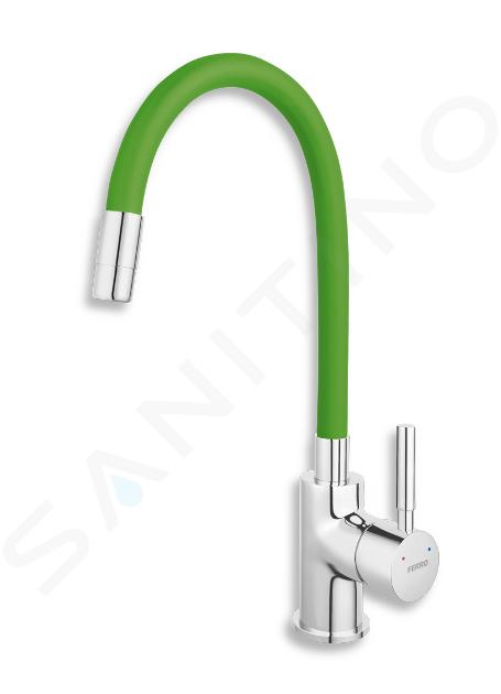 Novaservis Ferro - Keukenkraan met flexibele arm, groen/chroom 70710,0Z