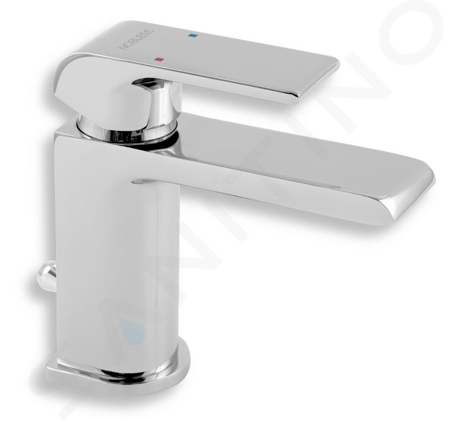 Novaservis Nobless Sharp - Grifo de lavabo con desagüe, cromo 37001,0