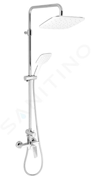 Novaservis Nobless Tina - Set de douche avec robinetterie, raccord de douche par le haut, blanc/chrome SET070/38,1