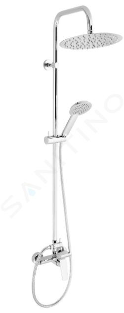 Novaservis Nobless Tina - Zuhanyszett keverővel, felső zuhanycsatlakozóval, 250 mm, 1 vízsugár, króm SET041/38,0