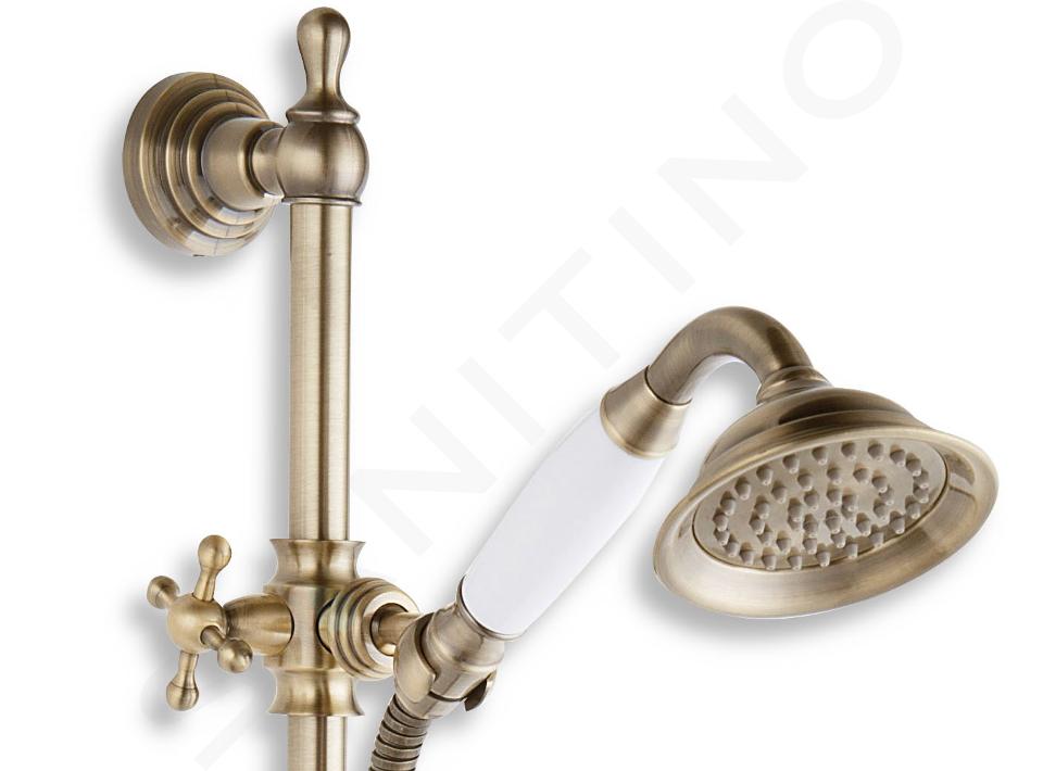 Novaservis Set doccia - Set doccetta con asta saliscendi e flessibile,  color bronzo KITRETRO,46